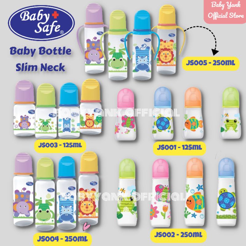 ♥BabyYank♥ Babysafe Botol Susu Bayi 60ml 125ml &amp; 250ml - Baby Safe Feeding bottle - JS001 JS002 JS003 JS004 JS005 JS006