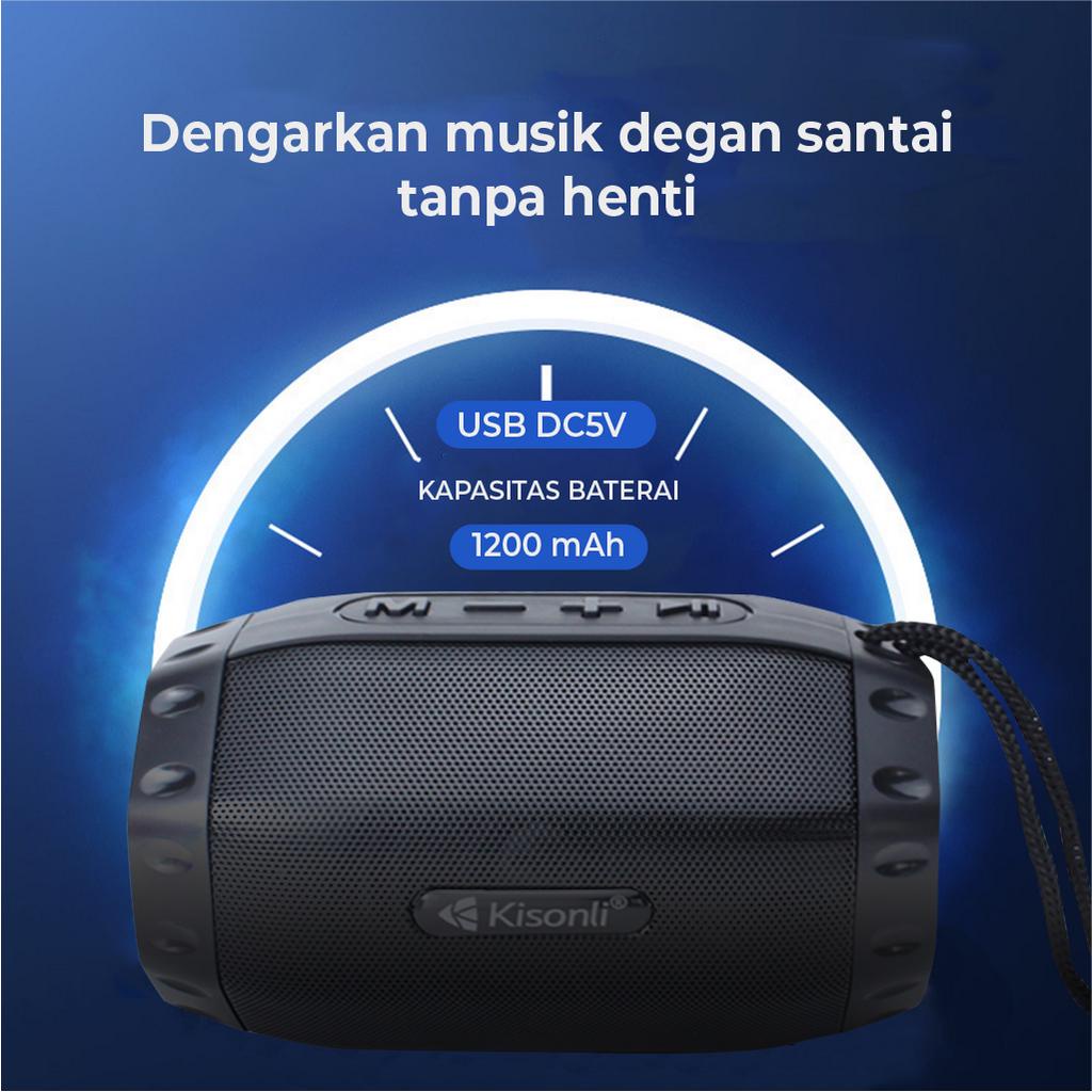 Speaker Bluetooth S10 Kisonli Portable Hi-Fi Sound TWS Support BT. AUX, USB, TF Card &amp; Radio