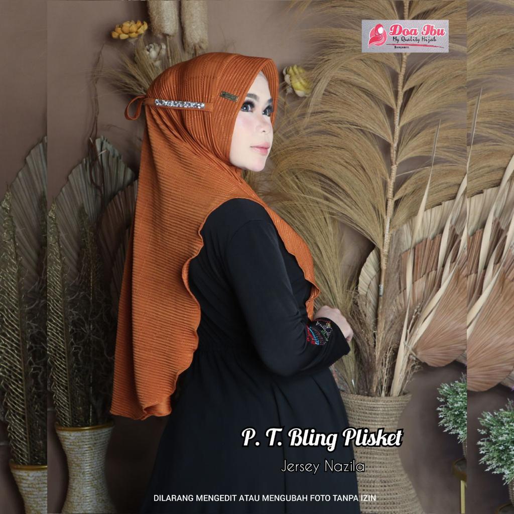 [281 Doi] Jilbab Pet Tali Bling Plisket Ori Doa Ibu ✦ Hijab Pet Tali Prisket Pet Antem