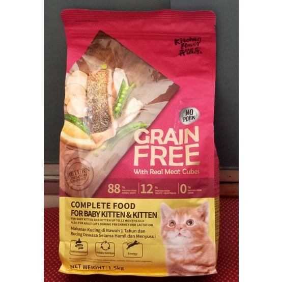 Kitchen Flavor Grain Free Baby Cat &amp; Kitten 1,5Kg Freshpack - Makanan Kucing Dry Food