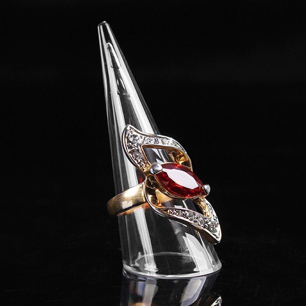 Agustinina Jewelry Show Case Portable Elegan Cone Transparan Jari Cincin Akrilik Rings Display