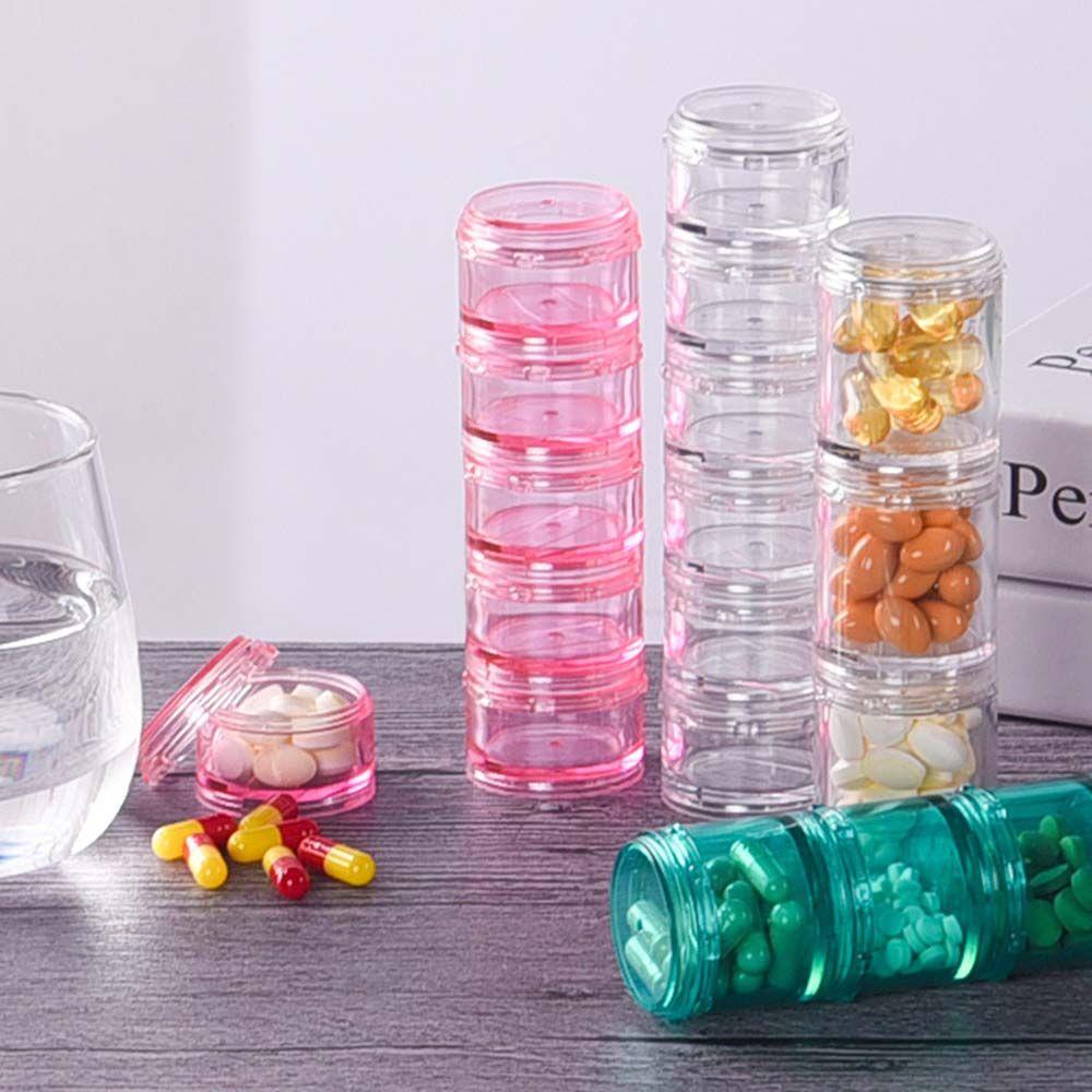 Preva Pill Dispenser Container Wadah Kemasan Portabel Nyaman Wadah Sealed Storage Organizer