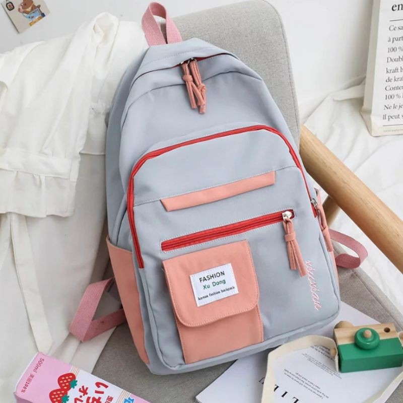 TAS_KITO - BACKPACK KOREA MULTIFUNGSI LEISURE TAS SEKOLAH WANITA KANVAS BACK TO SCHOOL WANITA CEWEK ANAK GADIS REMAJA AESTHETIC WATERPROOF TERBARU 2022 MURAH IMPORT BATAM KEKINIAN-3