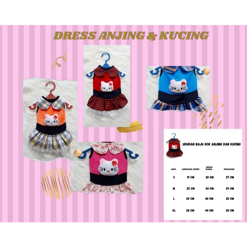 Rok / Dress kucing dan anjing Gambar kelinci