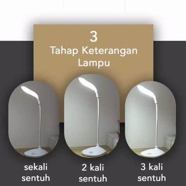 Lampu Meja Lampu Belajar Lampu LED Portbale Sentuh Nyala HT-1 LIGHT Grosir