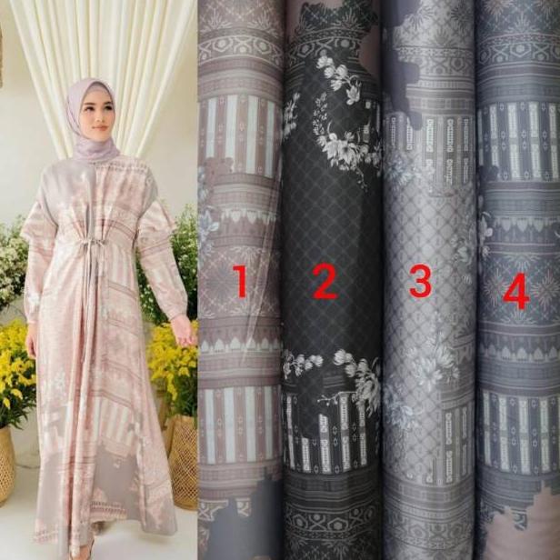 OS135 Kain Dior silk Jeumpa bahan gamis branded motif meteran wolfis M