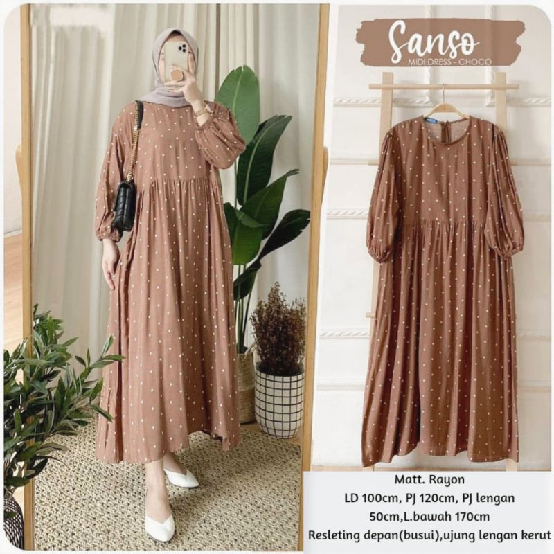 SANSO MIDI DRESS RAYON