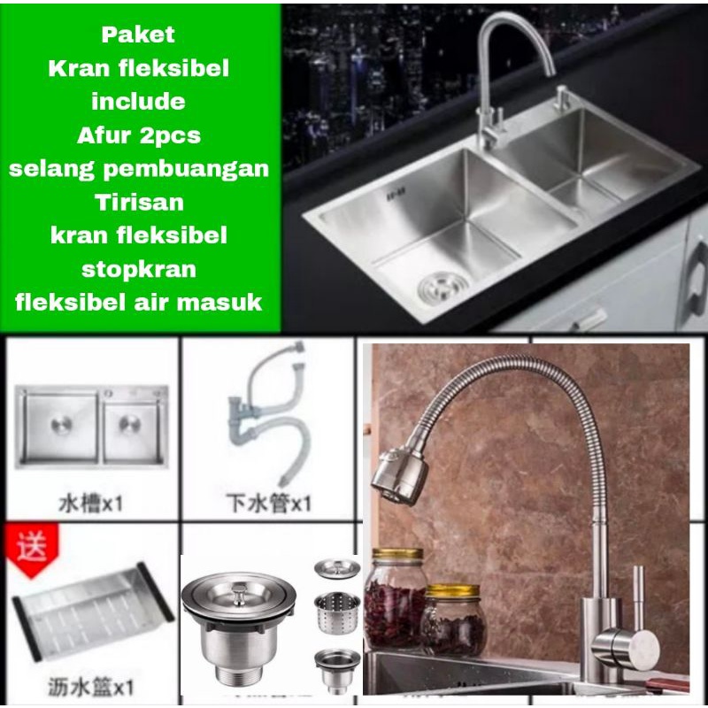 Paket Kitchen sink 8245 by Bolzano Bak cuci piring stainless sus 304