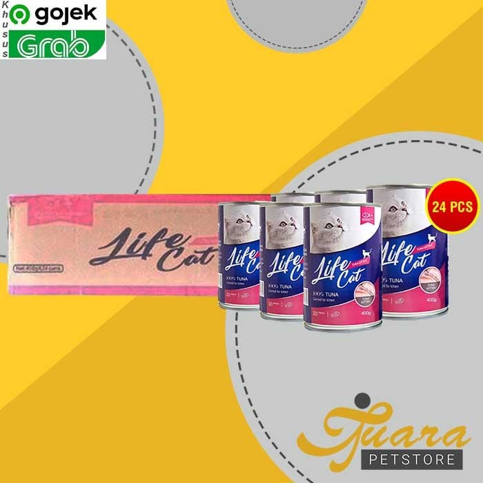 Gosen Makanan Kucing Wet Food Kaleng Life Cat Grosir Dus 24 PCS 400GR