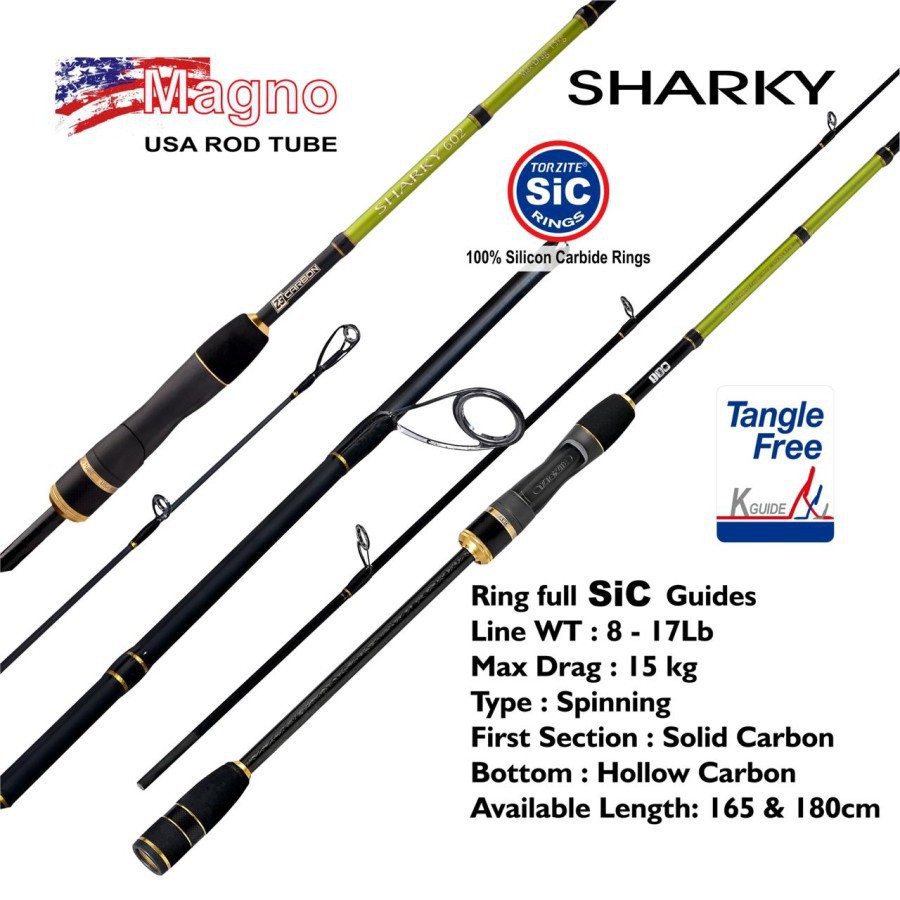 Joran Pancing Magno Sharky 1.65cm 1.80cm 8-17lb 15kg Carbon Solid