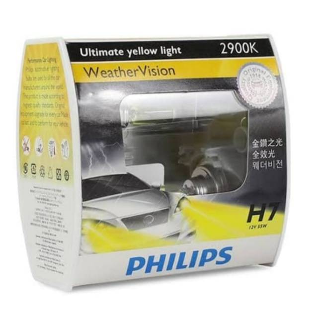 Philips Weather Vision 2.900K H7 Bohlam Lampu Mobil Kuning
