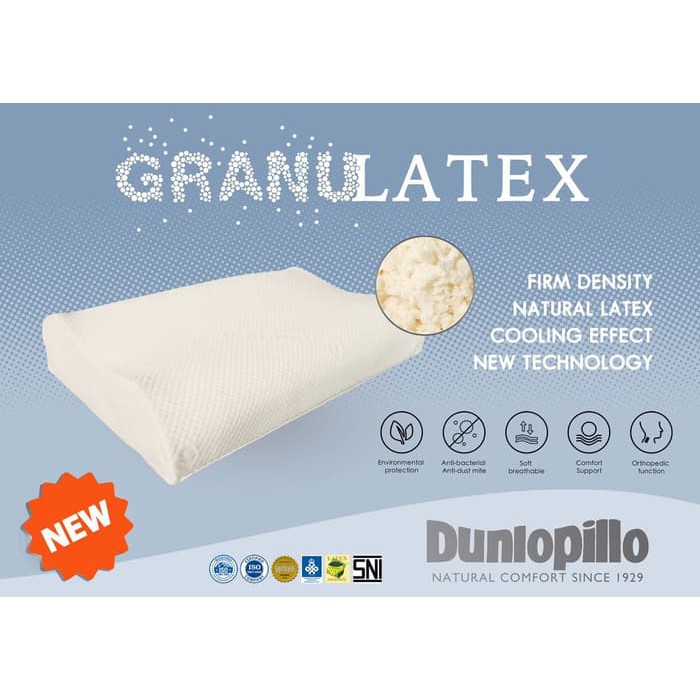 Bantal DUNLOPILLO Granulatex Pillow Natural Latex Pillow 40x60cm