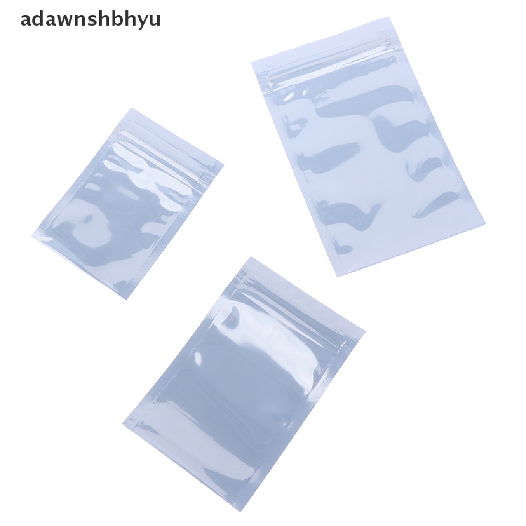 Adawnshbhyu 100Pcs Tas Penyimpanan Antistatis Ziplock Bags Resealable Pouch Untuk Paket