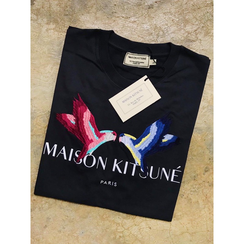 Maison Kitsune Love Bird T Shirt White Shopee Indonesia