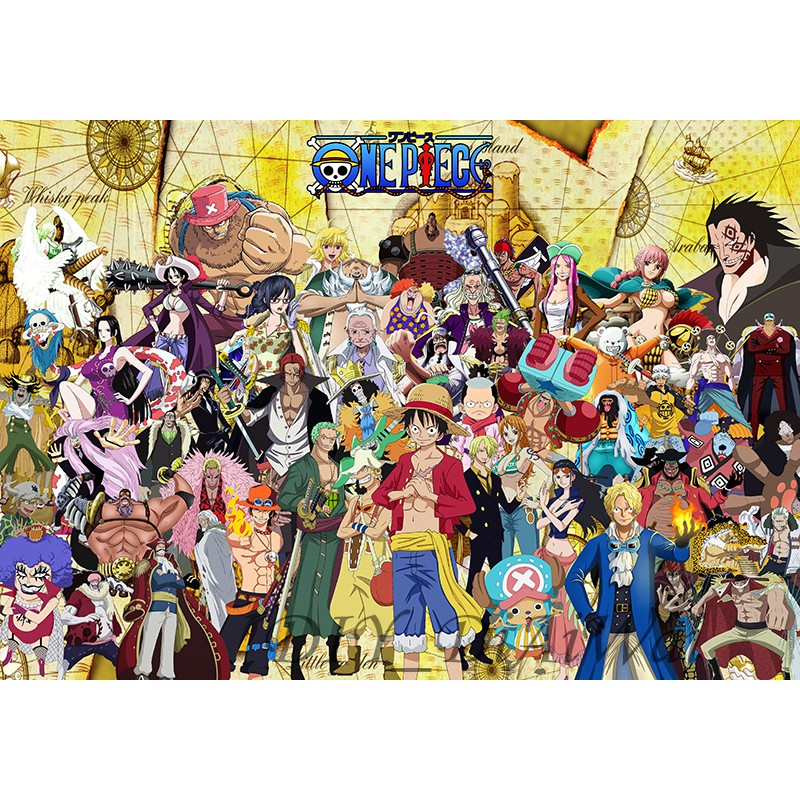 Puzzle 2000 pcs One Piece Group Photo Uk.70 x 100cm Mainan jigsaw Puzzle Dekompresi Kreatif Edukasi