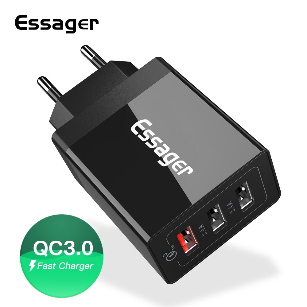 

Essager Quick Charge 3.0 USB Charger 30W QC3.0 QC Turbo Portable Multiple Usb Charger for Plug USB Charger Adapter