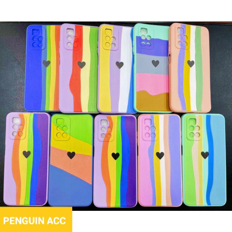 CASE IPHONE X CASING LIQUID PELANGI LOVE
