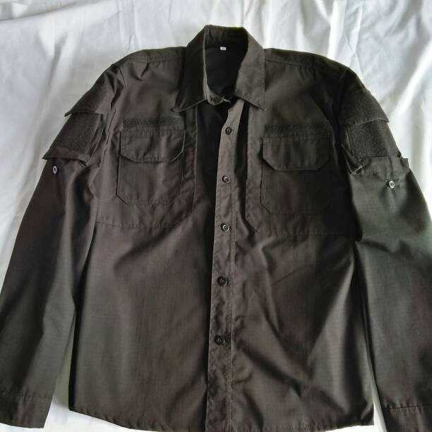 kemeja hitam helicon/tactical panjang/long sleeve cotton ripstop