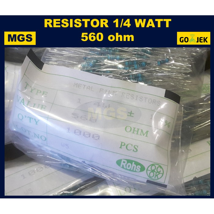 1000Pcs Resistor 1/4W 560 Ohm