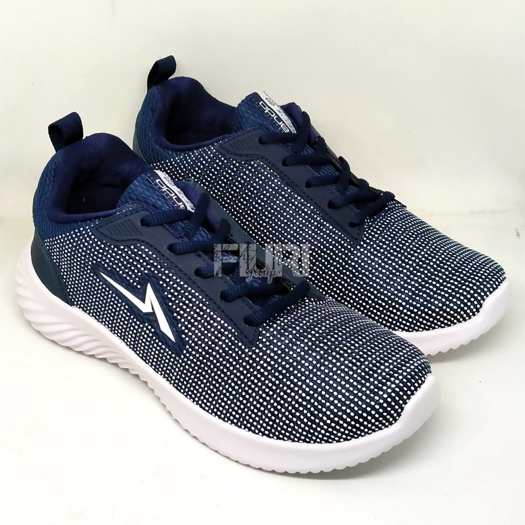 FIURI - Ando Original - XANDER 39-43 Navy - Sepatu Kets Pria - Sepatu Sneakers Pria - Sepatu Olahraga Sport Pria - Sepatu Casual - Sepatu Jogging Lari Fitness Gym Senam Pria - Sepatu Sekolah Bertali SD SMP SMA - Fiuri