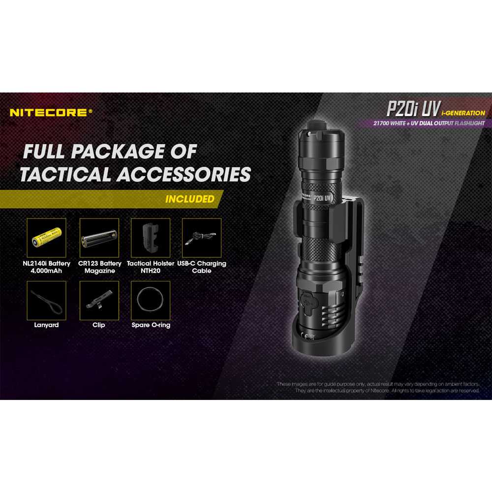 IDN TOOLS - NITECORE P20iUV Senter LED with UV Light SST-40-W 4xUV LED 1800 Lumens