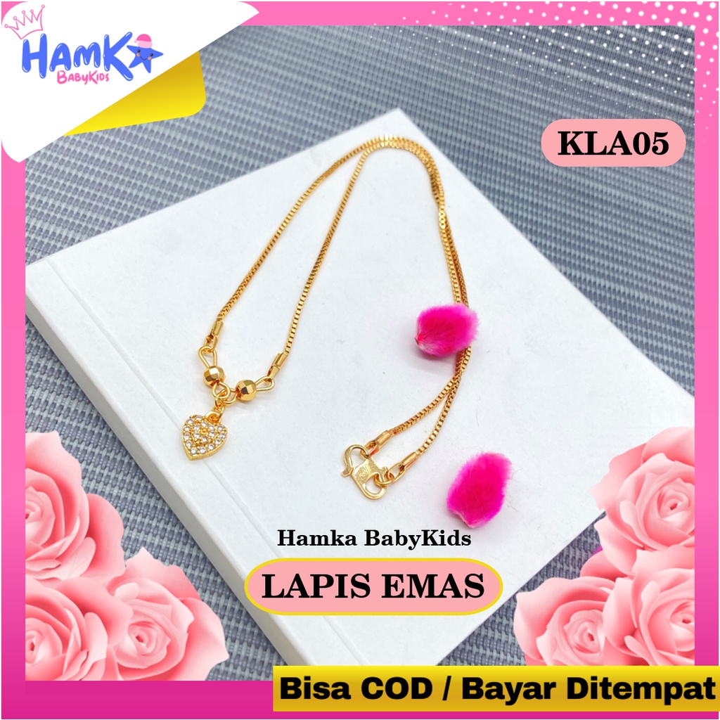 Perhiasan Kalung Anak Perempuan Xuping Lapis Emas Motif Hati KLA01.05.07 Anti Karat Bayi Titanium