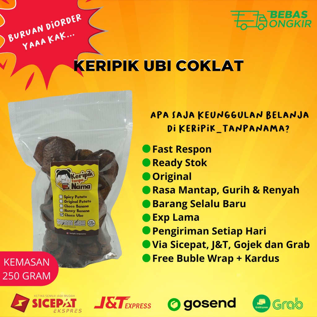 

Cemilan Snack Keripik Ubi Coklat / Kripik Ubi Manis Kemasan 250gr