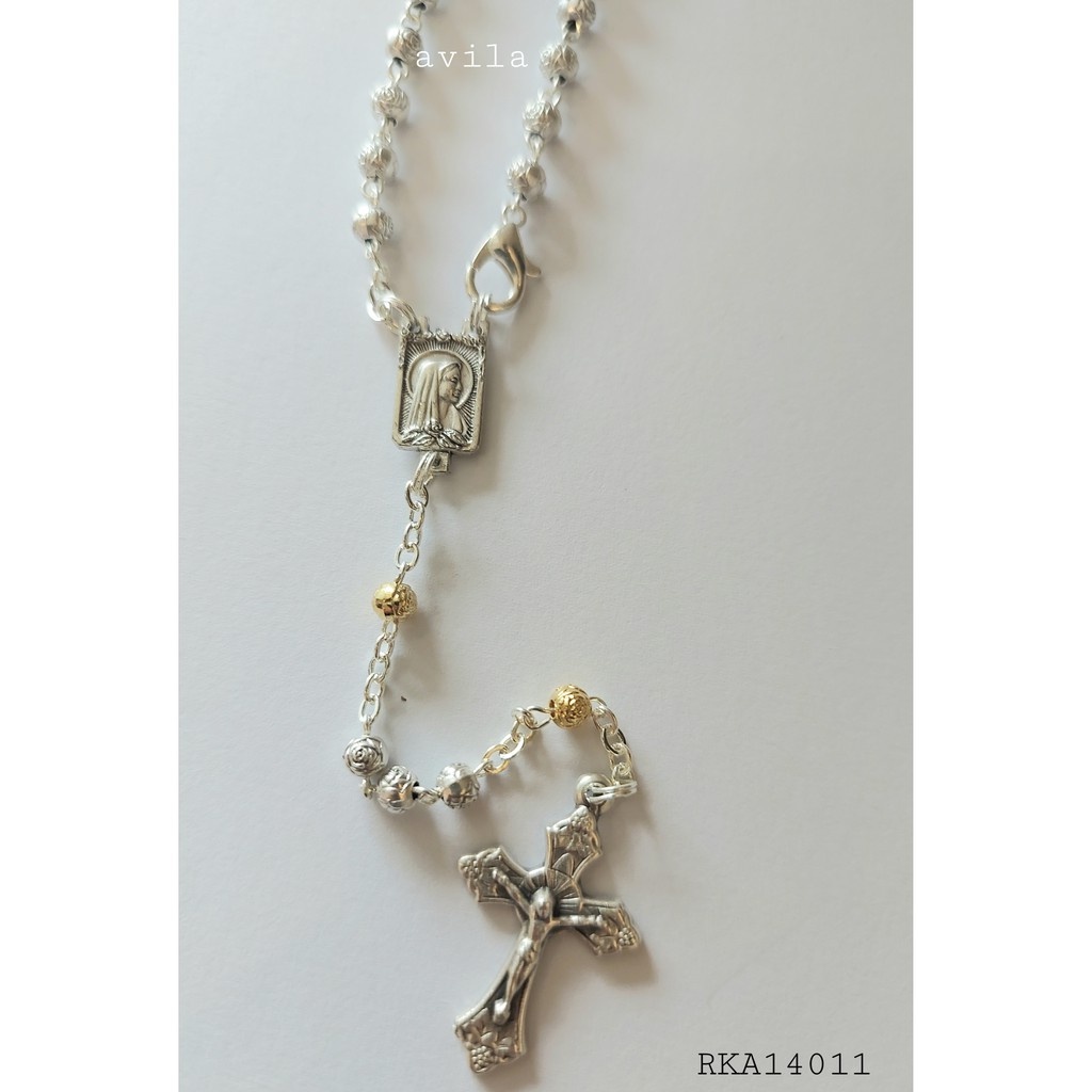 Rosario Metal Mawar Bulat Devosi Katolik