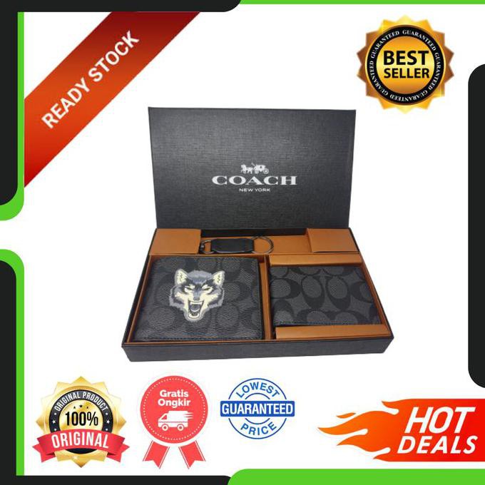 -SIAP KIRIM- COACH WOLF WALLET BIFOLD FULLSET