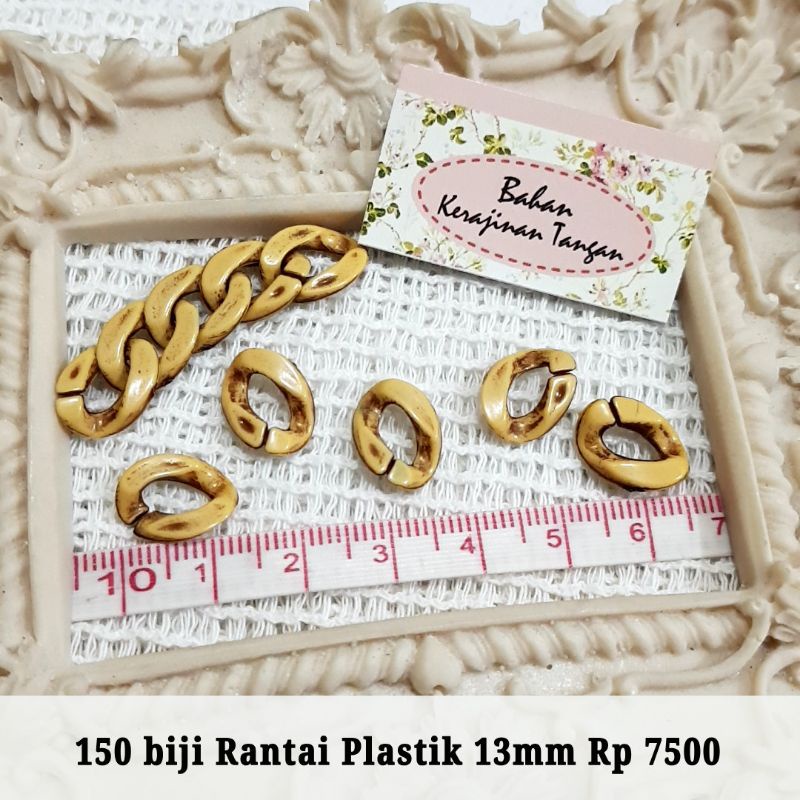 150 biji Rantai Plastik 13mm Mote Monte Bahan Strap Masker