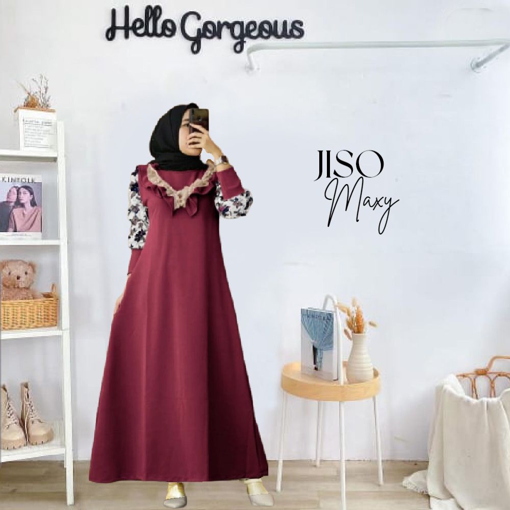 PAKAIAN DRESS WANITA MAXI JISO DMR