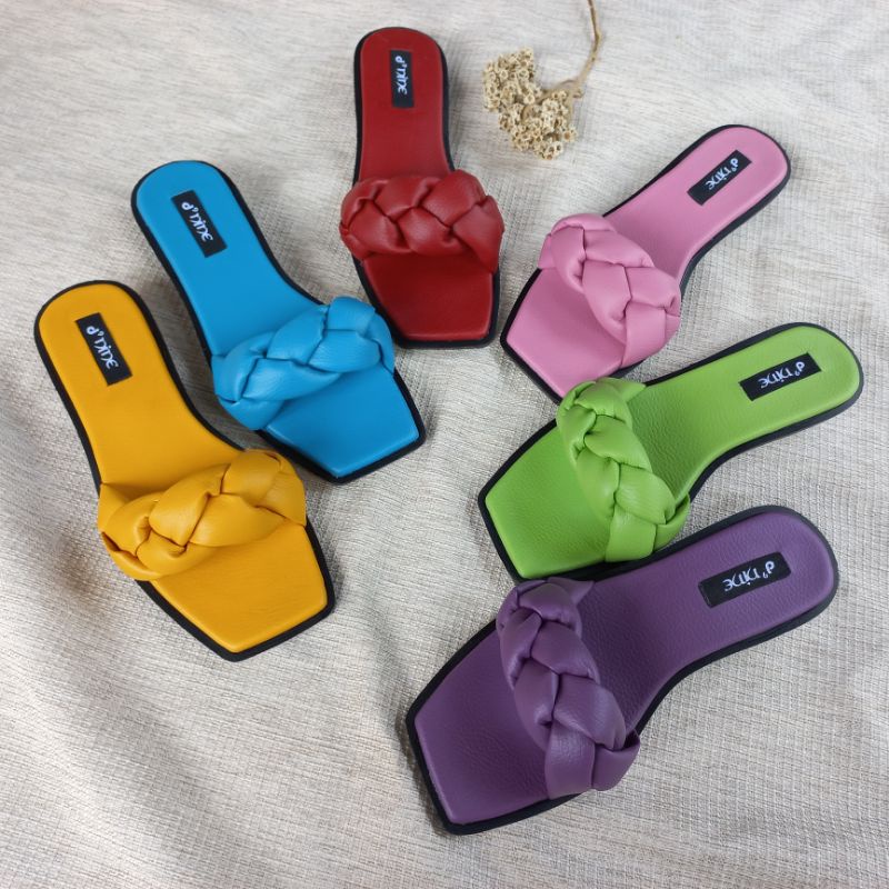 d'nine sandal Wanita slop kepang busa KS 11