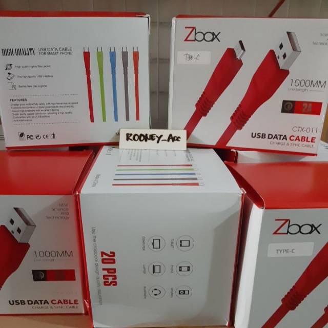 KABEL DATA DAN CHARGE ZBOX CTX-011 TYPE C ISI 20PCS GROSIR/KABEL DATA DAN FAST CHARGER ZBOX TYPE C