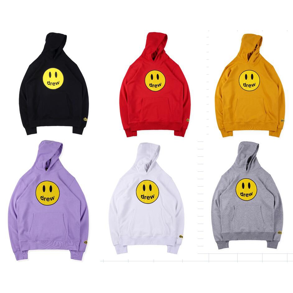 HOODIE DREW SMILE Drew House Justin Bieber Smiley-Face FLEECE