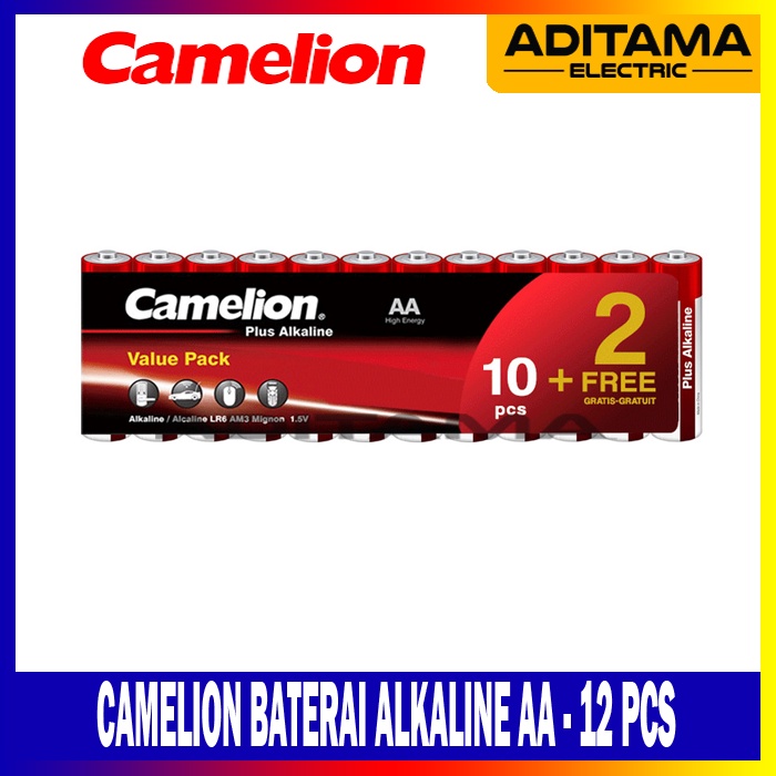 CAMELION BATERAI ALKALINE AA A2 - 12Pcs/ CAMELION ALKALINE AA 12 Pcs