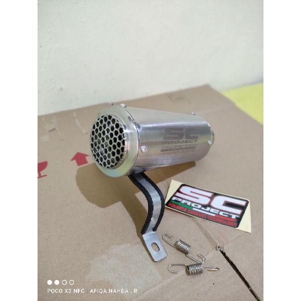 Knalpot motor inlet 50mm Silincer SC Project Jaring Slenser SC Project inlet 50 Model Jaring