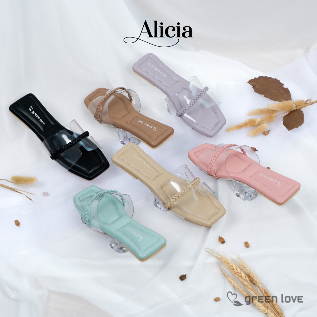 Green Love Sandal Flat ALICIA