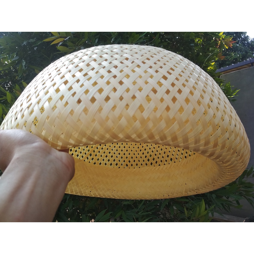 Tempat lampu bambu kap lampu bambu mangkuk anyaman