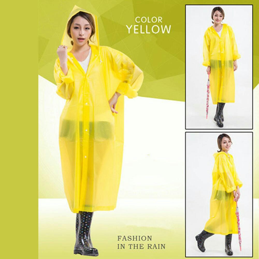 PROMO!! Jas Hujan Poncho Panjang Portabel Bahan EVA Transparan NON toxic Pro Environment Aman sehat