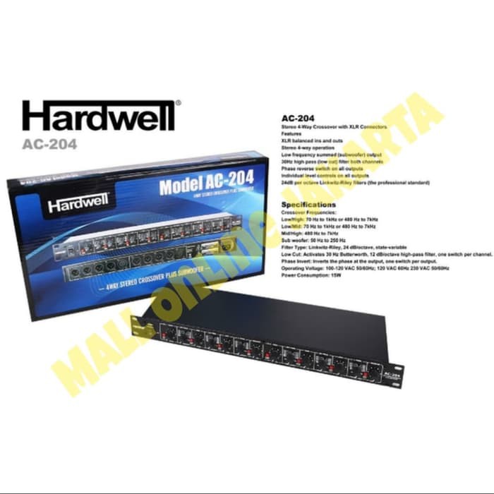 crossover hardwell ac204 crosover hardwel ac 204 stereo plus subwoofer 4 way