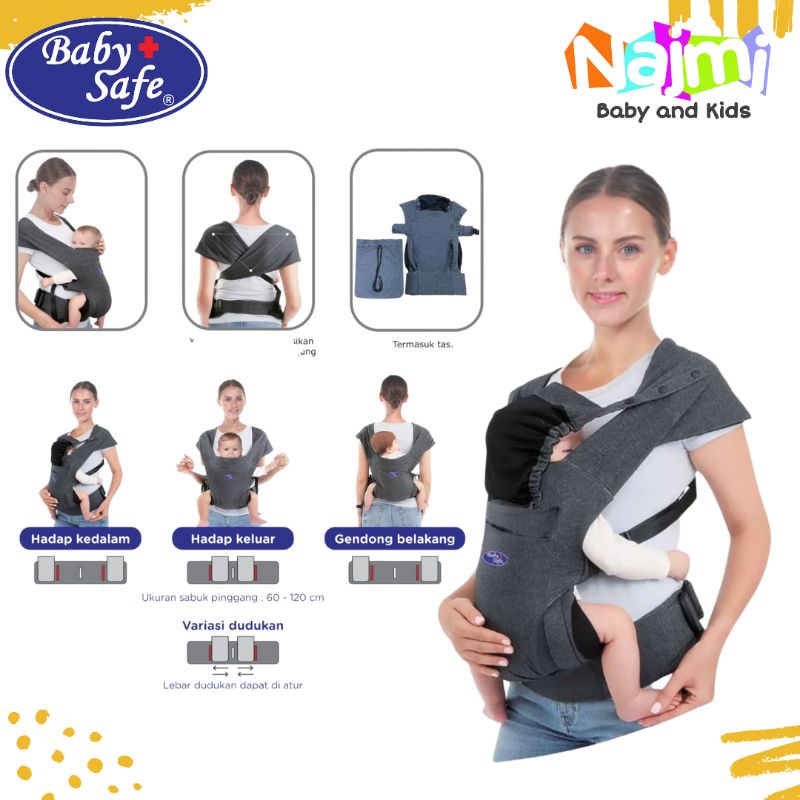 BC010 Baby Safe M Shape Carrier / Gendongan Bayi Babysafe M-Shape