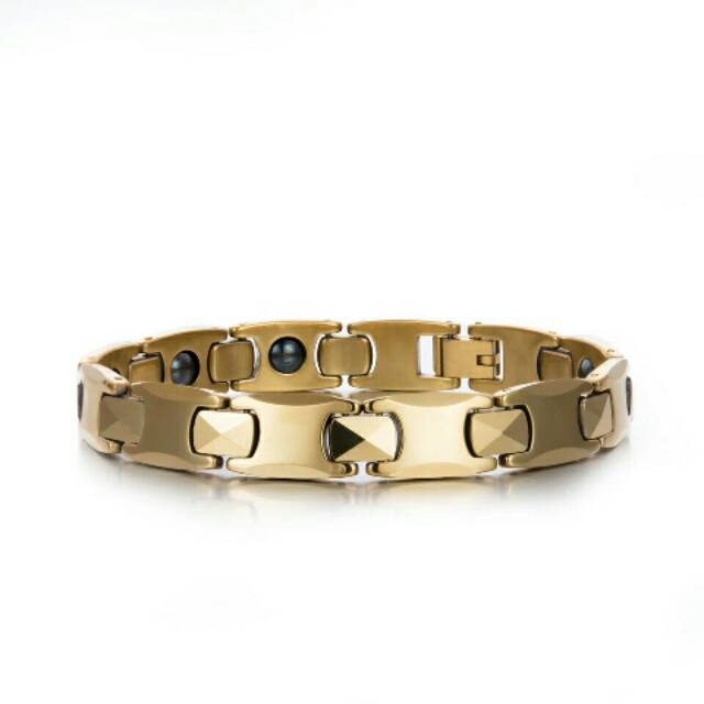 Gelang magnet pria wanita tungsten kesehatan gold emas