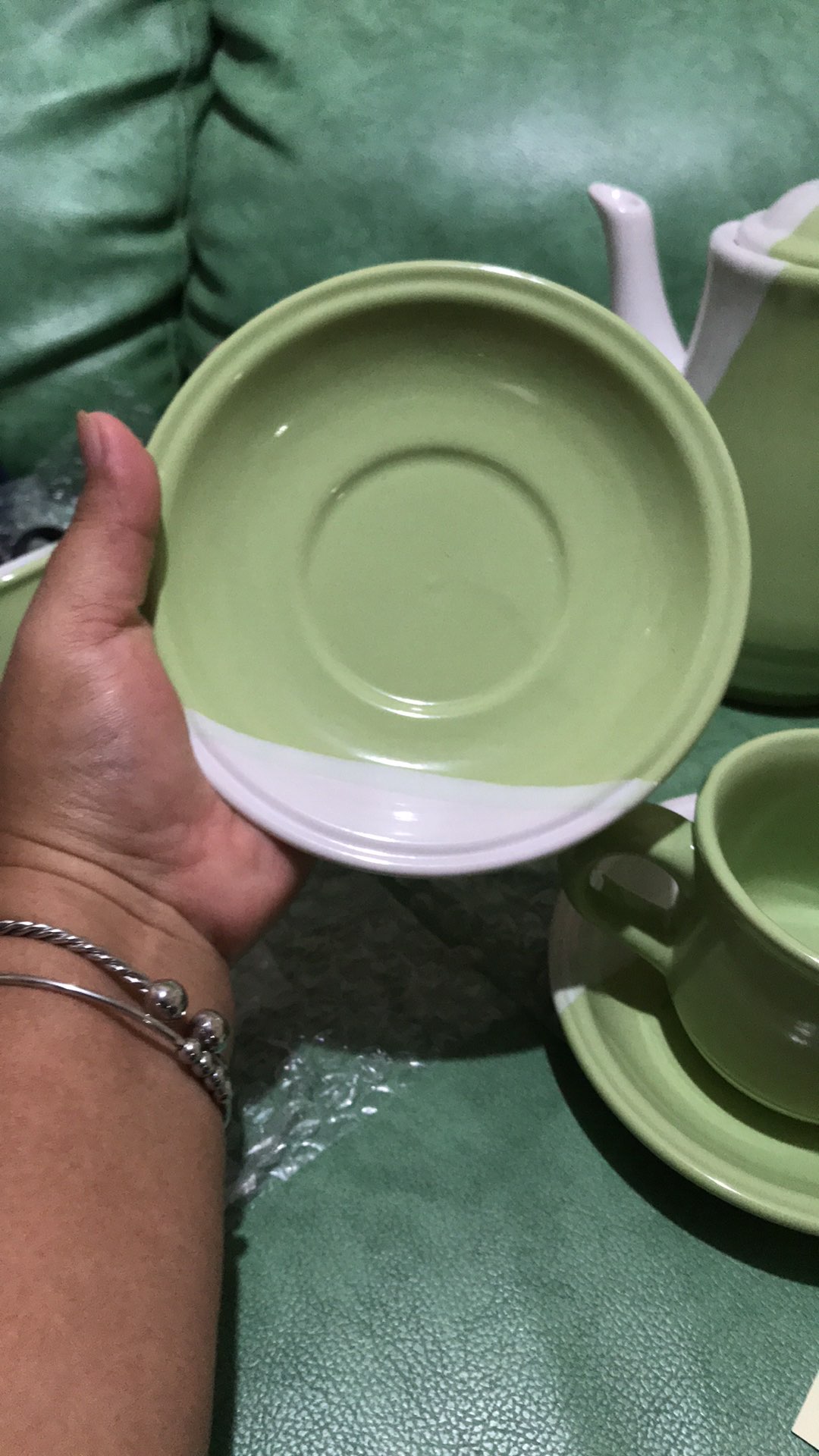 Teko Set Nikura Two Tone / 1 Teko & Tutup + 5 Cangkir + 5 Saucer