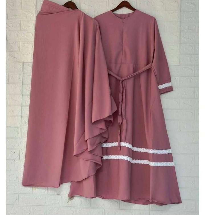 NJG.03Jn22ᴴ– SYARI JUMBO GAMIS JUMBO AZIZAH SET+ KHIMAR LD 120 130 140