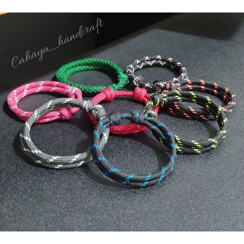 Gelang Simple 4mm Tali Gelang Paracord Sliding Knot Bebas Pilih Warna