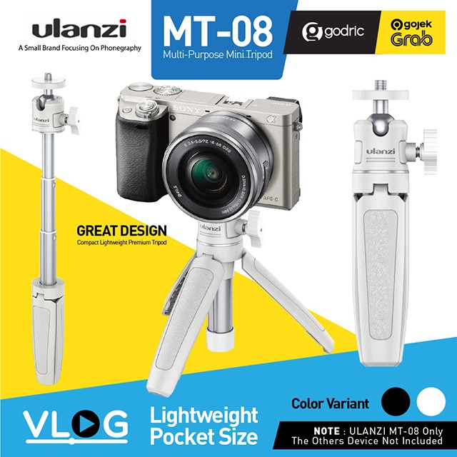 Tripod ULANZI MT-08 Mini Extension Pole Tripod Mirrorless Camera & Smartphone - WHITE(K7G0) Tripot 3