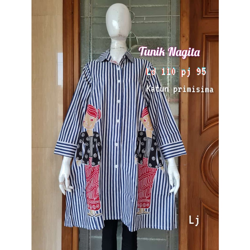 Tunik nagita simbok katun asli batik solo