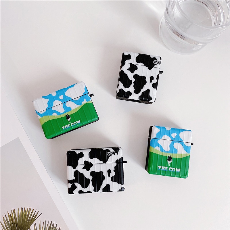 Casing Soft Case Anti Jatuh Motif Sapi Untuk Airpods 1 / 2 Pro