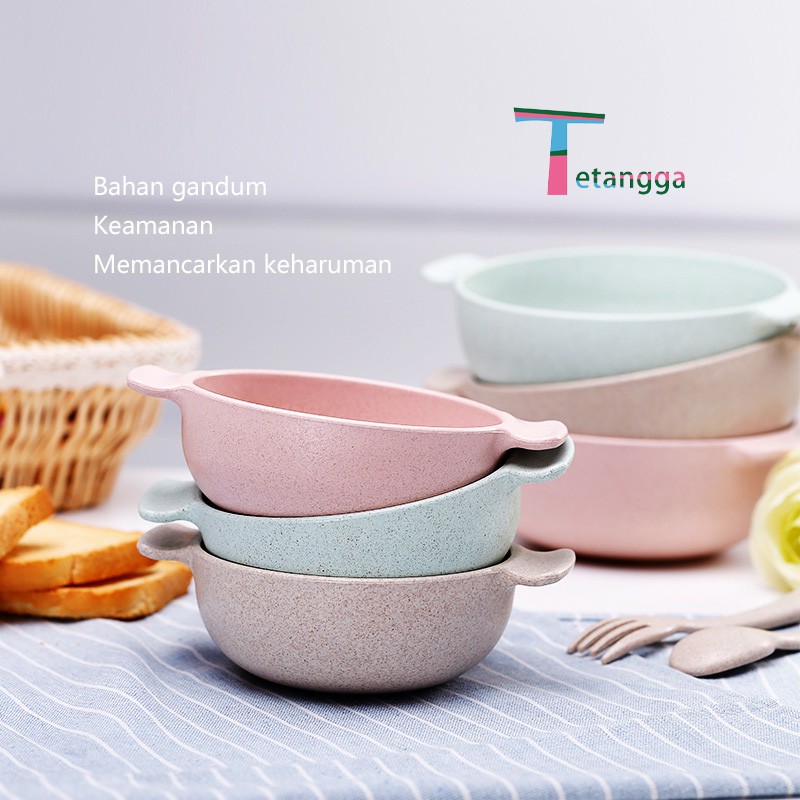 Set Mangkuk Tempat Makan Anak - Wheat Straw Character Bowl for Toddler Mangkuk Binaural VS-13