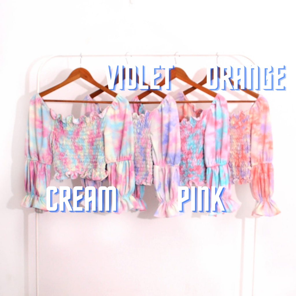 Atasan 717 BabyTerry Premium Tiedye Raibow 4w Fashion Atasan